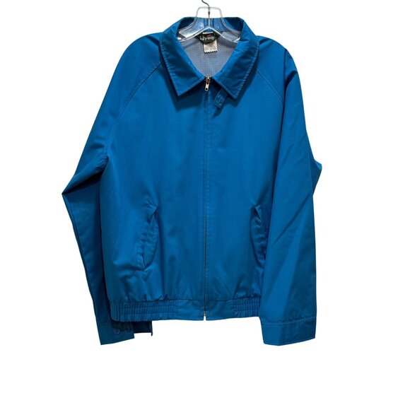 Mens Retro Blue Fairway Brand Jacket Large Full Zip Vented Vintage Lightweight - Picture 4 of 10